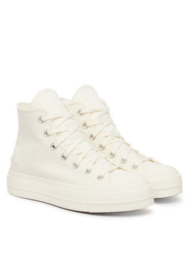 Converse Trampki Chuck Taylor All Star Lift Platform Beads A16107C Écru. Kolor: kremowy. Materiał: materiał. Obcas: na platformie