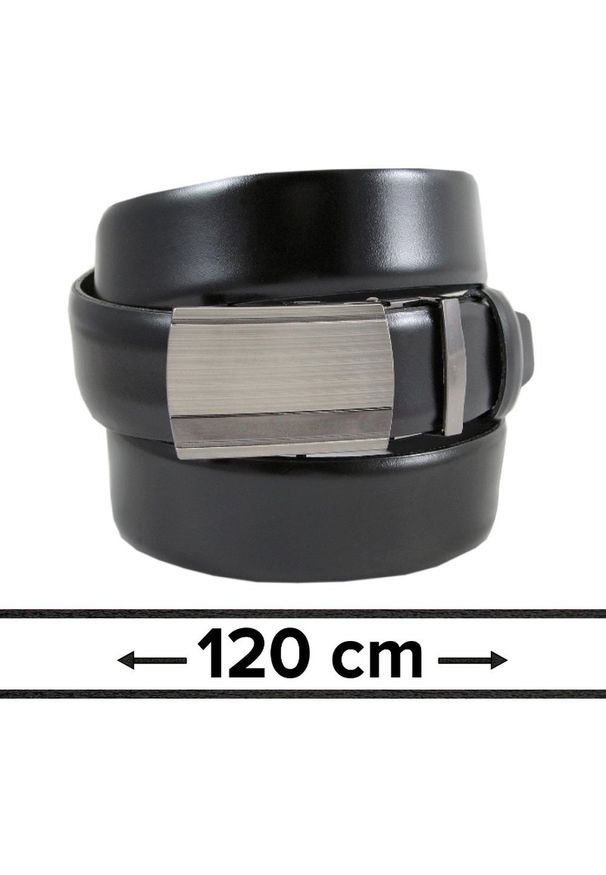 Victorio - Pasek Czarny do Spodni 120 cm, Automatyczna Klamra, Skórzany, Elegancki -VICTORIO. Kolor: czarny. Materiał: skóra. Styl: elegancki