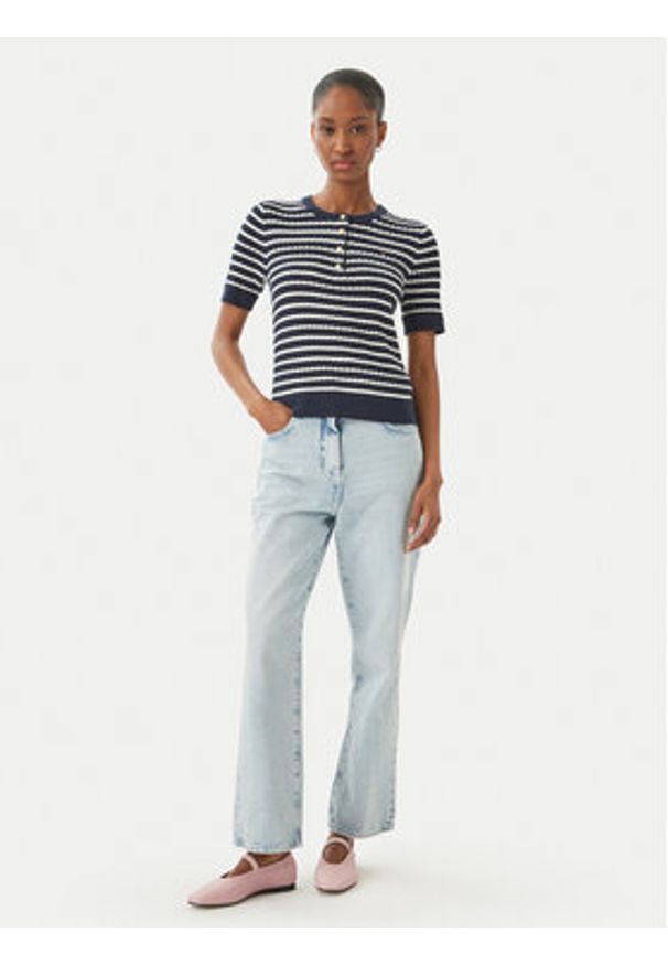 TOMMY HILFIGER - Tommy Hilfiger Sweter WW0WW49613 Granatowy Slim Fit. Kolor: niebieski. Materiał: bawełna