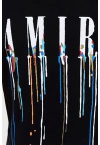 Amiri - AMIRI T-shirt czarny z efektem kolorowej farby. Kolor: czarny. Wzór: kolorowy