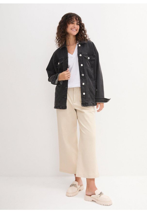 bonprix - Długi i szeroki T-shirt z dekoltem w serek, krótki rękaw (5 sztuk). Okazja: na co dzień. Typ kołnierza: dekolt w serek. Kolor: czarny. Długość rękawa: krótki rękaw. Długość: krótkie. Sezon: lato. Styl: casual