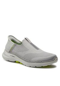 skechers - Skechers Sneakersy Easy On 216278/GRY Szary. Kolor: szary. Materiał: materiał