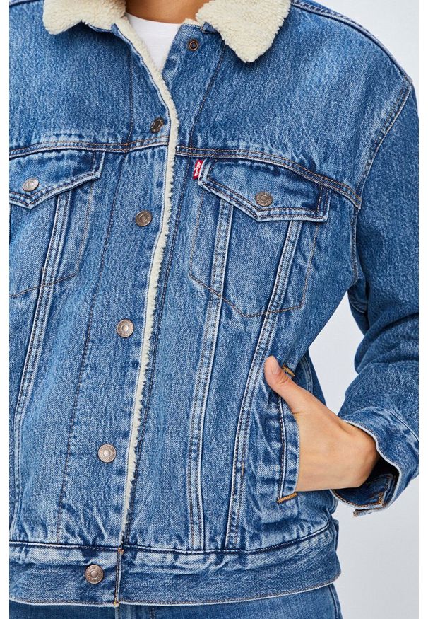 Levi's® - Levi's - Kurtka. Okazja: na spotkanie biznesowe. Kolor: niebieski. Materiał: denim. Styl: biznesowy