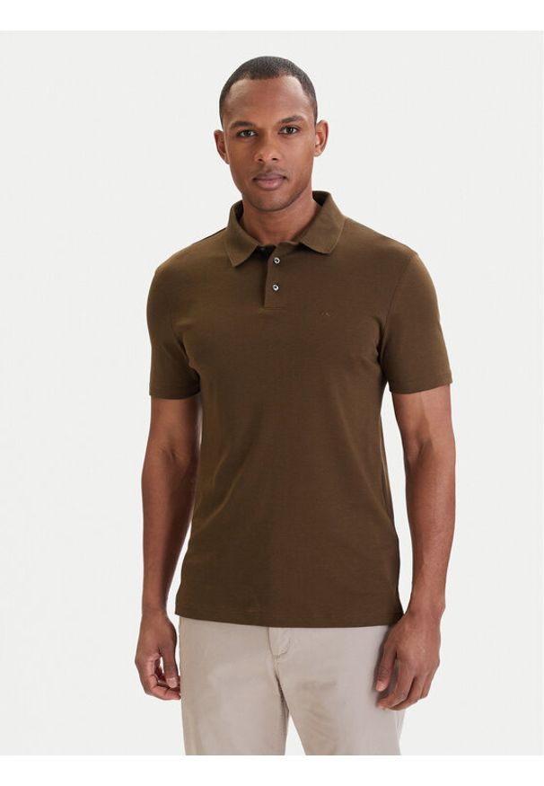 Calvin Klein Polo LV04LB276G Zielony Regular Fit. Typ kołnierza: polo. Kolor: zielony. Materiał: bawełna