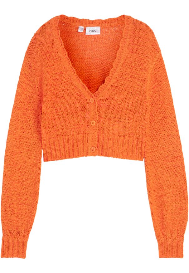 bonprix - Sweter rozpinany dziewczęcy. Kolor: pomarańczowy
