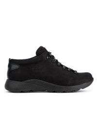 ButBal Damskie buty trekkingowe 674BB czarne. Kolor: czarny. Materiał: materiał, tworzywo sztuczne, skóra. Obcas: na platformie. Styl: sportowy #4