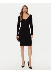 Guess Sukienka dzianinowa W5RK07 Z2YJ2 Czarny Regular Fit. Kolor: czarny. Materiał: wiskoza