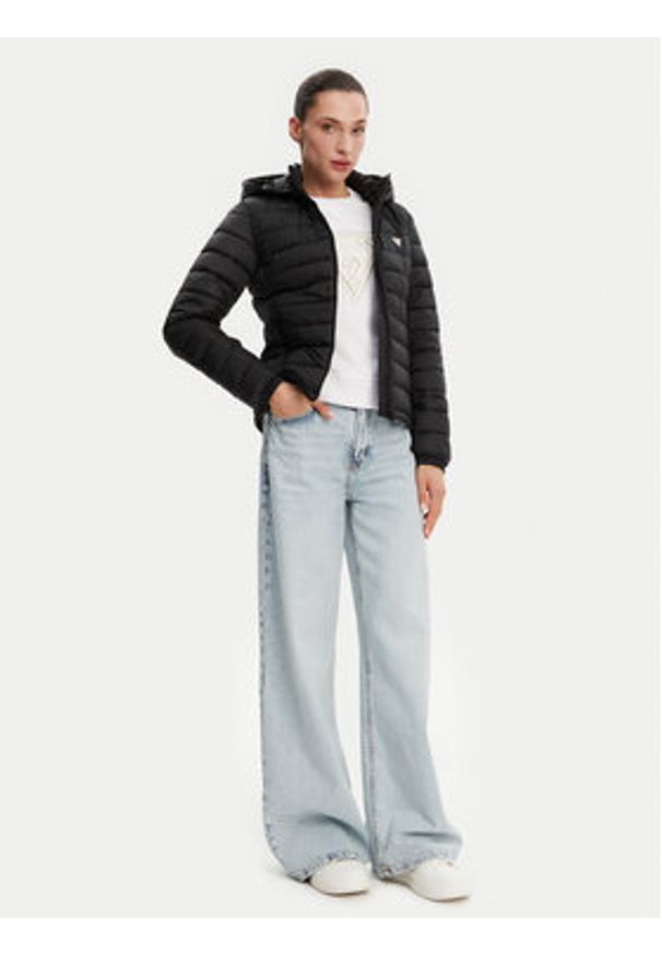 Guess Jeans Kurtka puchowa W5RL99 WHAB2 Czarny Regular Fit. Kolor: czarny. Materiał: syntetyk