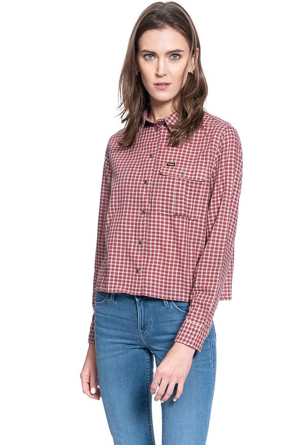 Wrangler - DAMSKA KOSZULA MATERIAŁOWA WRANGLER EXPLORER SHIRT PYRAMID SAND W5R05HC01 112130300. Materiał: materiał