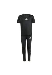 Adidas - Zestaw Train Essentials Glam Print Sport Kids. Kolor: wielokolorowy, czarny, szary. Wzór: nadruk. Styl: sportowy