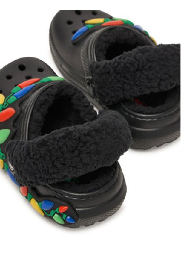 Crocs Klapki Classic Lined Holiday Lights Cgt 212027 Czarny. Kolor: czarny