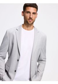 Reserved - Marynarka slim fit - jasnoszary. Kolor: szary. Materiał: wiskoza, dzianina #1
