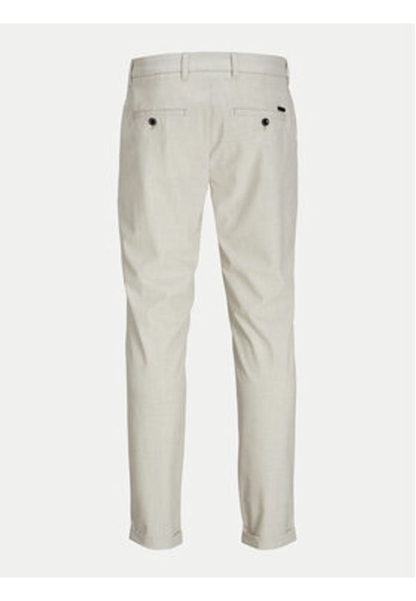 Jack & Jones - Jack&Jones Chinosy Marco 12193553 Beżowy Slim Fit. Kolor: beżowy. Materiał: syntetyk