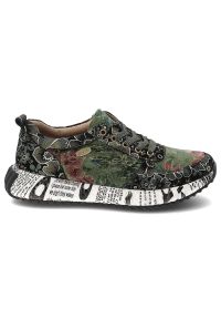 Zielone Sneakersy Laura Vita Eleganckie Obuwie Damskie Edycja Limitowana. Okazja: na co dzień. Kolor: zielony. Szerokość cholewki: normalna. Wzór: kwiaty, aplikacja, nadruk. Styl: elegancki #4