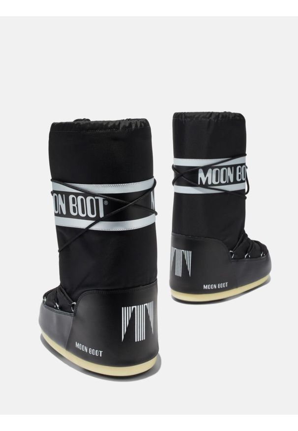 Śniegowce damskie Moon Boot ICON BLACK NYLON BOOTS. Kolor: czarny. Materiał: nylon