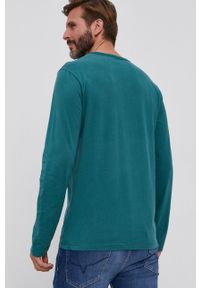 United Colors of Benetton Longsleeve bawełniany kolor zielony gładki. Okazja: na co dzień. Kolor: zielony. Materiał: bawełna. Długość rękawa: długi rękaw. Wzór: gładki. Styl: casual #3