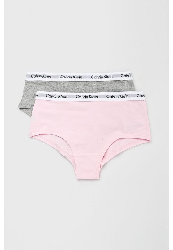 Calvin Klein Underwear - Figi dziecięce 110-176 cm (2-pack). Kolor: szary. Materiał: bawełna, dzianina, elastan. Wzór: gładki