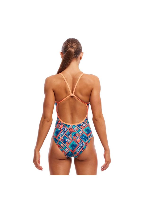 FUNKITA - Strój pływacki jednoczęściowy damski Funkita Single Strap One Piece. Kolor: wielokolorowy, niebieski
