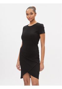 EA7 Emporio Armani Sukienka codzienna 3DTA62 TJ01Z 1200 Czarny Slim Fit. Okazja: na co dzień. Kolor: czarny. Materiał: bawełna. Typ sukienki: proste. Styl: casual