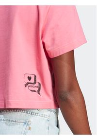 Adidas - adidas T-Shirt IJ8742 Różowy Loose Fit. Kolor: różowy. Materiał: bawełna