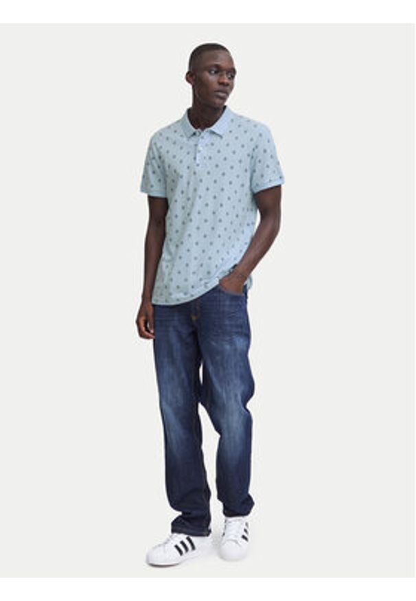 Blend Polo 20716475 Błękitny Regular Fit. Typ kołnierza: polo. Kolor: niebieski. Materiał: bawełna