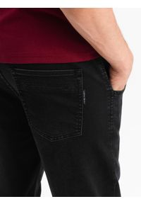 Ombre Clothing - Spodnie męskie jeansowe joggery - czarne OM-PADJ-0106 - XL. Kolor: czarny. Materiał: jeans