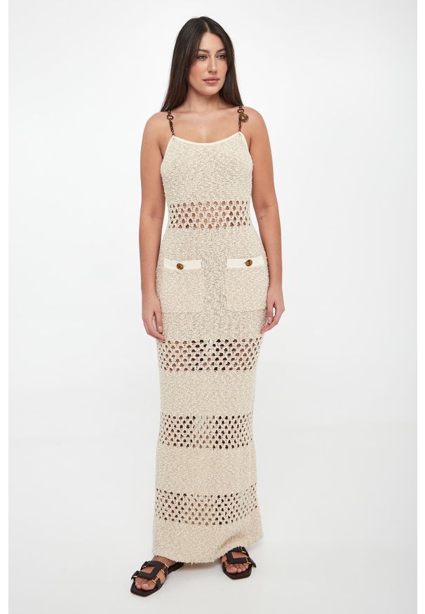 Elisabetta Franchi - Sukienka maxi z tkaniny bouclé ELISABETTA FRANCHI. Materiał: tkanina. Długość: maxi