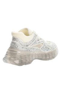 Pinko - PINKO - Sneakersy z cyrkoniami Rubino Diamond. Kolor: biały. Materiał: guma. Wzór: aplikacja. Sezon: lato, wiosna #4