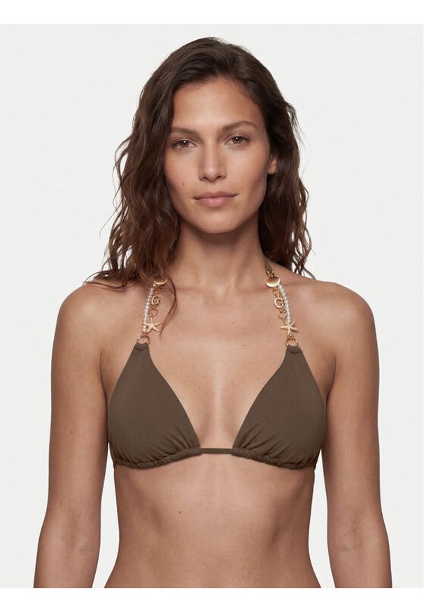 Guess Góra od bikini E6GJ00 KF412 Brązowy. Kolor: brązowy. Materiał: syntetyk