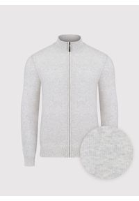 Pako Lorente - PAKO LORENTE - Jasnoszary rozpinany sweter z kieszeniami. Okazja: na co dzień. Kolor: szary. Materiał: wełna, poliamid, bawełna. Styl: casual #10