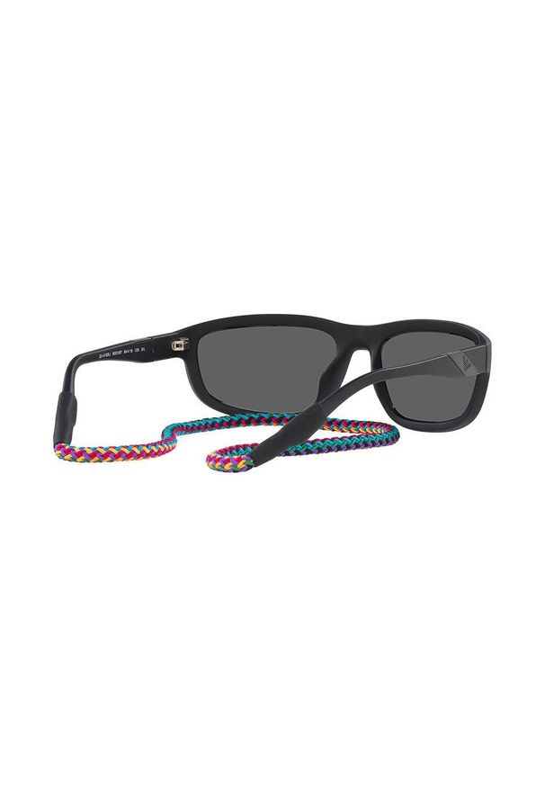 Emporio Armani okulary przeciwsłoneczne męskie kolor czarny. Kształt: prostokątne. Kolor: czarny