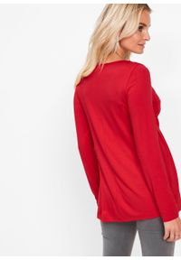 Shirt z długim rękawem bonprix czerwony. Kolor: czerwony. Długość rękawa: długi rękaw. Długość: długie #4