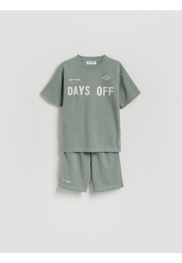 Reserved - Bawełniany komplet - jasnoszary. Kolor: szary. Materiał: bawełna