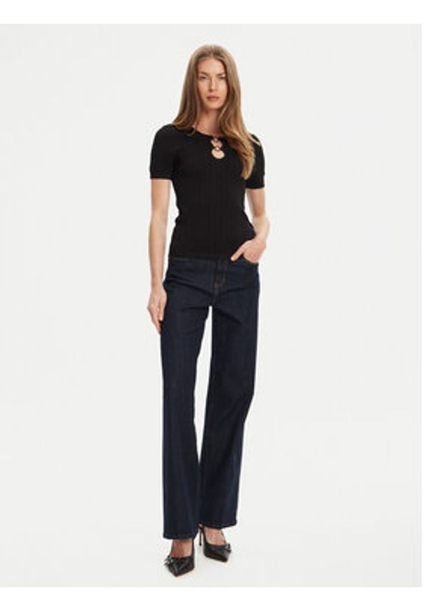 Guess Bluzka W5YR16 Z3OV0 Czarny Regular Fit. Kolor: czarny. Materiał: syntetyk