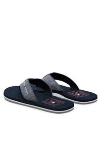 TOMMY HILFIGER - Tommy Hilfiger Japonki Chambray Beach Sandal FM0FM05570 Granatowy. Kolor: niebieski. Materiał: materiał #4