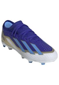 Adidas - Buty adidas X Crazyfast League Messi Jr Fg ID0714 niebieskie. Zapięcie: sznurówki. Kolor: niebieski. Materiał: dzianina, włókno, materiał, guma, syntetyk. Szerokość cholewki: normalna. Wzór: ze splotem. Sport: piłka nożna #3