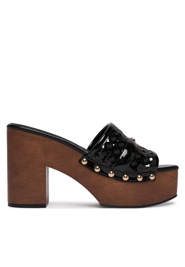 Guess Klapki FLJQUI PAF04 Czarny. Kolor: czarny. Materiał: skóra