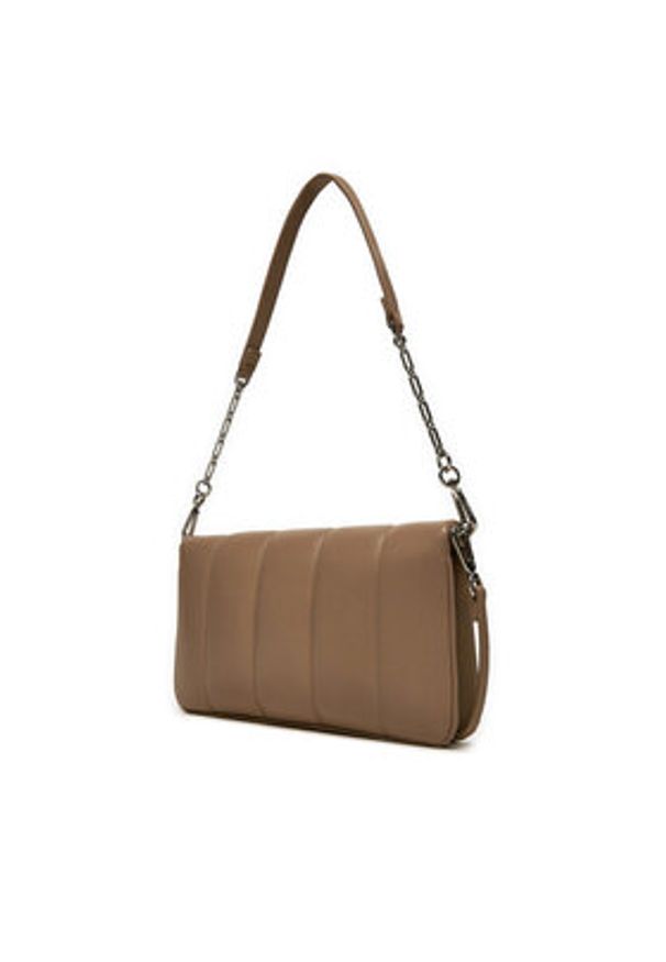 Calvin Klein Torebka Line Quilt Shoulder Bag K60K612787 Brązowy. Kolor: brązowy. Materiał: skórzane