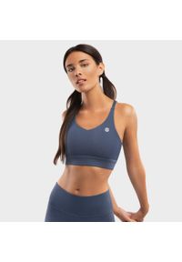 SIROKO - Kobieta Fitness Stanik sportowy - Wysokie wsparcie Pacemaker Blue Denim Blue. Kolor: niebieski. Materiał: nylon, denim. Sport: fitness #1