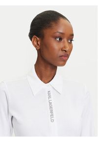 Karl Lagerfeld - KARL LAGERFELD Koszula A3W17103 Biały Slim Fit. Typ kołnierza: dekolt w karo. Kolor: biały. Materiał: bawełna #2