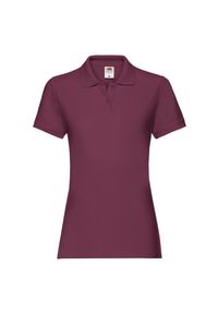 FRUIT OF THE LOOM - Damska Koszulka Polo Premium Plain. Typ kołnierza: polo. Kolor: czerwony, wielokolorowy, brązowy