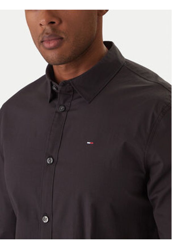 Tommy Jeans Koszula DM0DM04405 Czarny Slim Fit. Kolor: czarny. Materiał: bawełna