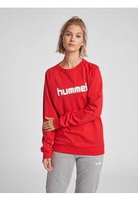 Bluza do piłki ręcznej damska Hummel Go Cotton Logo Sweatshirt Woman. Kolor: czerwony, różowy, wielokolorowy