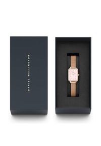 Daniel Wellington Zegarek Quadro Mesh DW00100669 Różowe złoto. Kolor: złoty, różowy, wielokolorowy. Materiał: mesh