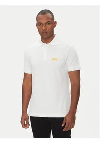 Versace Jeans Couture Polo 78GAGT08 Biały Regular Fit. Typ kołnierza: polo. Kolor: biały. Materiał: bawełna