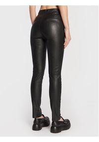 Remain Spodnie skórzane Snipe RM1509 Czarny Slim Fit. Kolor: czarny. Materiał: skóra #3