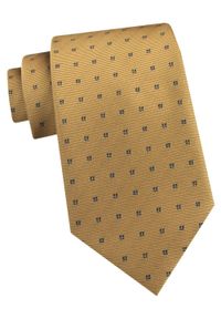 Krawat Męski - Angelo di Monti - Odcień Złota, Drobny Groszek. Kolor: wielokolorowy, złoty, żółty. Materiał: tkanina. Wzór: grochy. Styl: elegancki, wizytowy