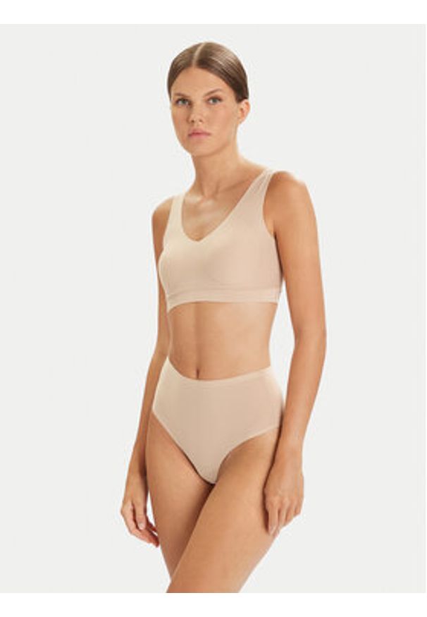 Chantelle Biustonosz top Soft Stretch C16A10 Beżowy. Kolor: beżowy. Materiał: syntetyk