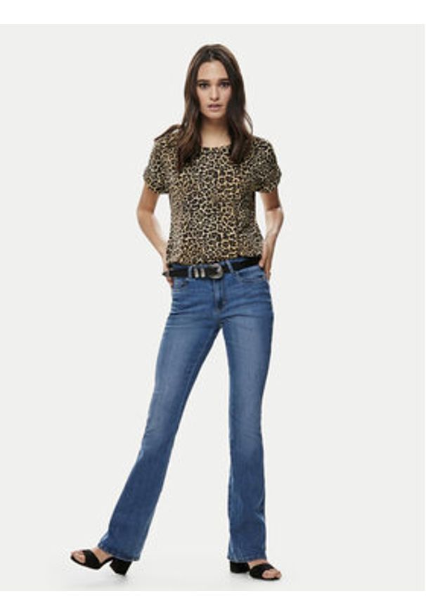 only - ONLY T-Shirt Moster 15182852 Brązowy Regular Fit. Kolor: brązowy. Materiał: wiskoza