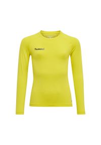 Dziecięcy dżersej z długim rękawem Hummel First Performance. Kolor: żółty. Materiał: jersey. Długość rękawa: długi rękaw. Długość: długie. Sport: fitness, piłka nożna #1